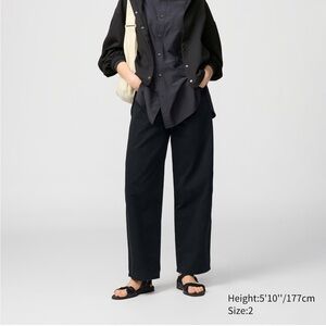 Uniqlo U Cotton Wide Pants in Black